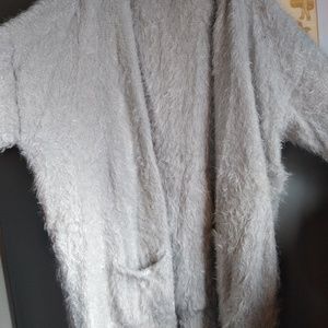 Fuzzy light blue sleep cardigan